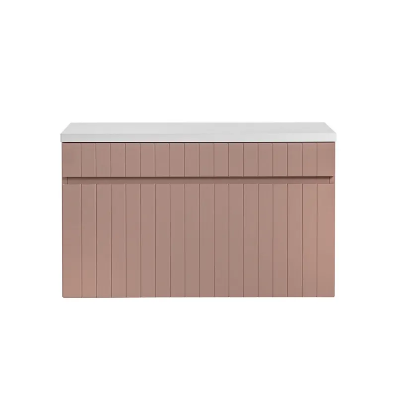 Mueble bajo lavabo 80cm y encimera Zelie rosado y blanco - Baño