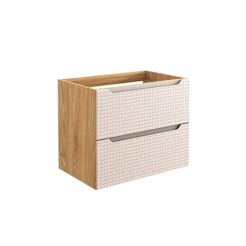Mueble bajo lavabo 70cm Mallory Beige y madera - Baño