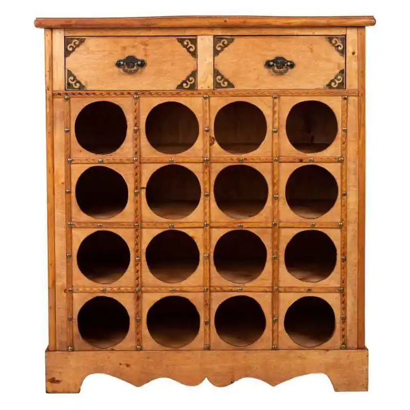 Mueble botellero de madera color miel 63x31x69,5 - Cocina