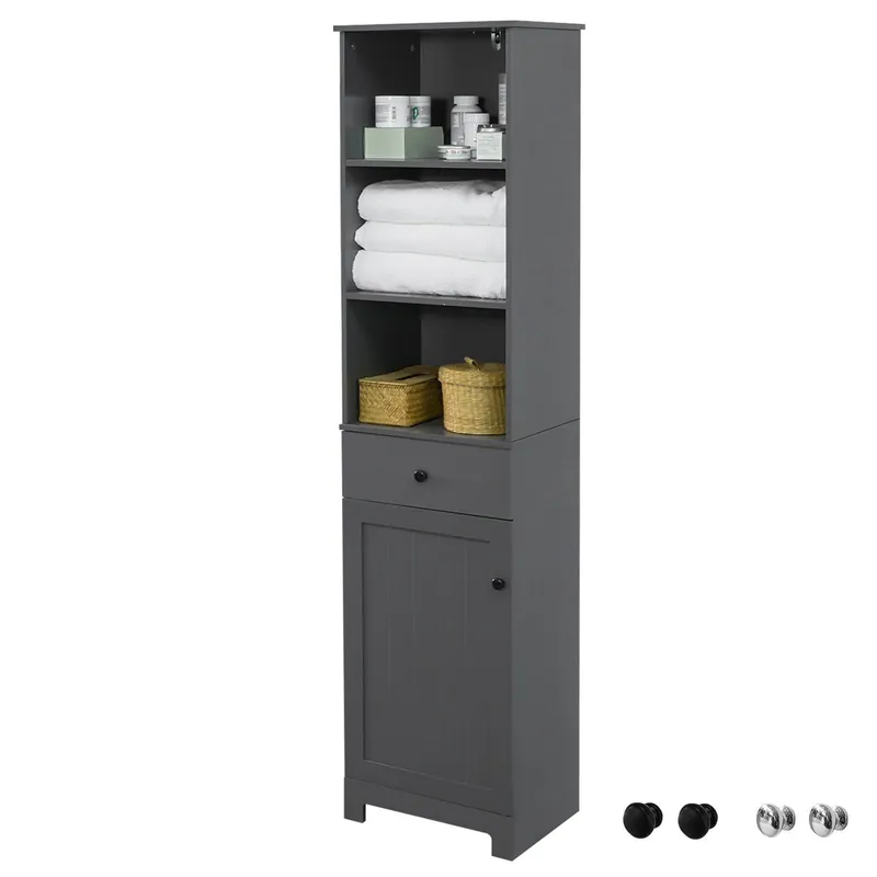 Mueble Columna de baño, Armario Alto baño,161 x 40 x 35 cm BZR17-W SoBuy