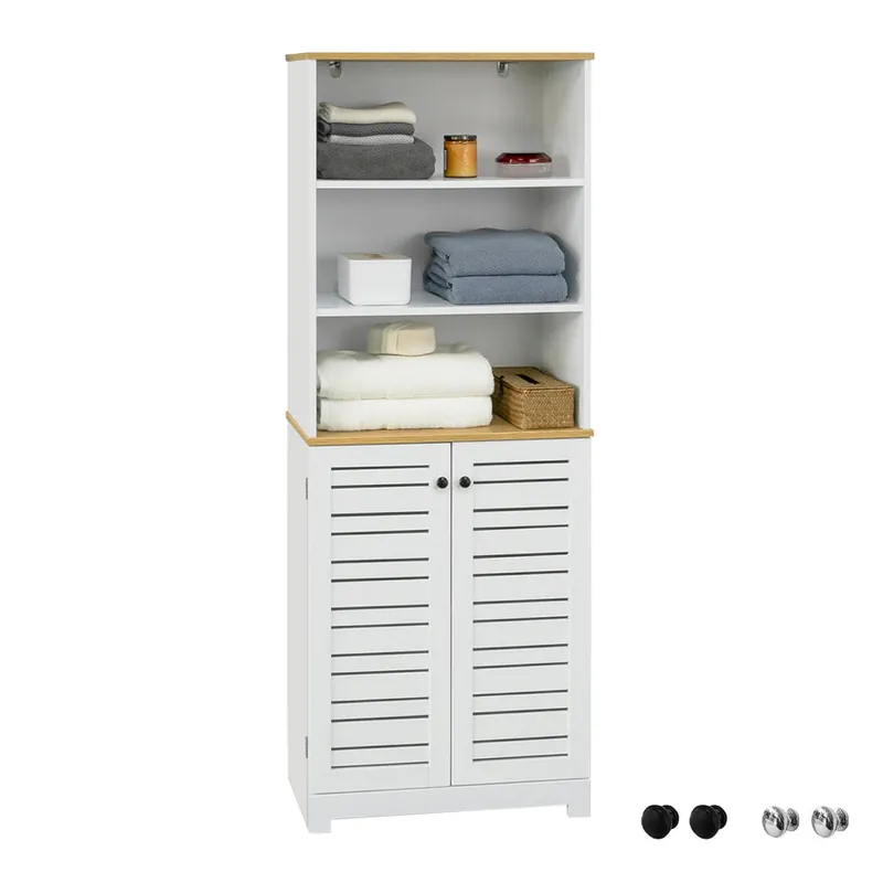Mueble Columna de baño Armario para baño con 5 Estantes Estanterías de baño BZR44-W SoBuy ES