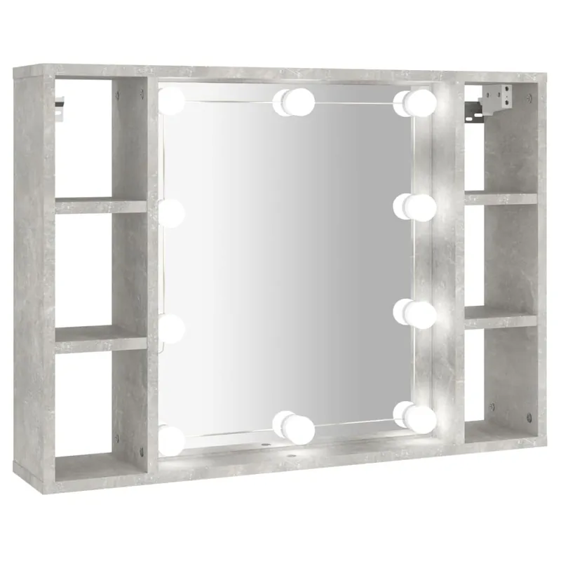vidaXL Mueble con espejo y LED color gris Sonoma 76x15x55 cm - Baño