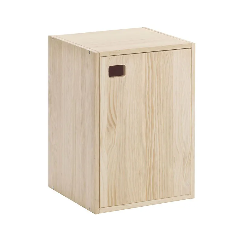 Mueble de 1 puerta en pino macizo con 1 estante ajustable en altura - L37 x H53,5 cm