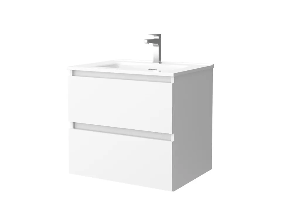 Mueble de baño Bequia 60 cm Blanco Mate | Lavabo de porcelana | Salgar