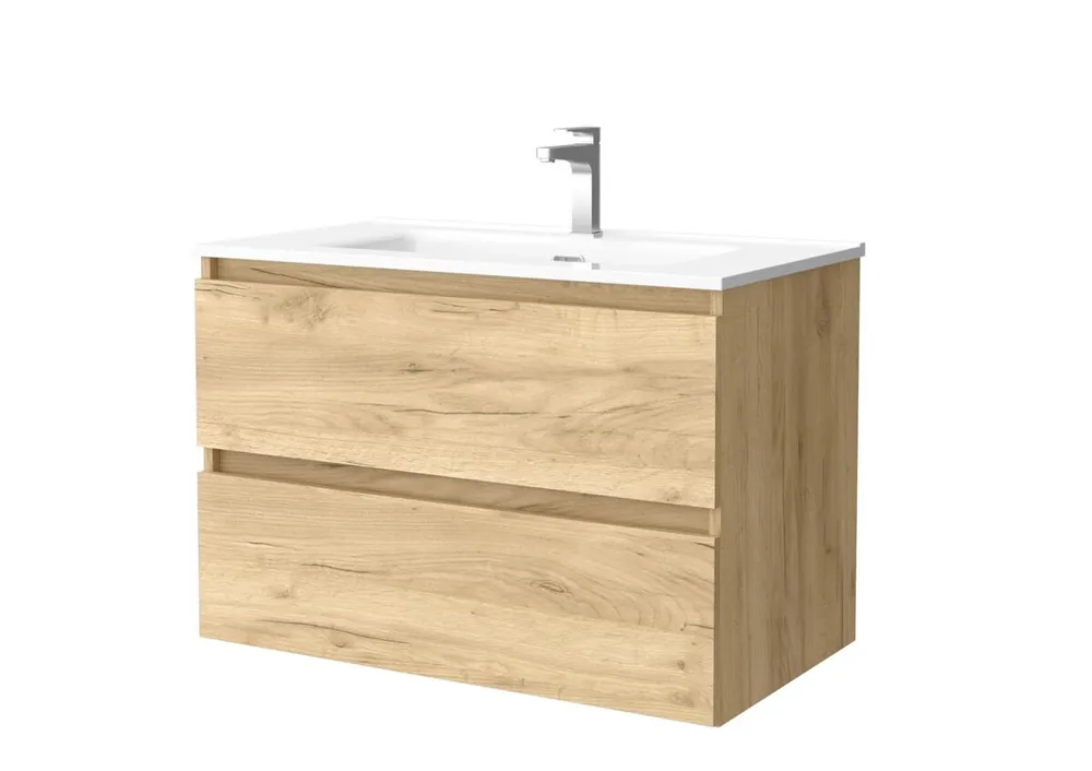 Mueble de baño Bequia 80 cm Blanco Mate | Lavabo de porcelana | Salgar