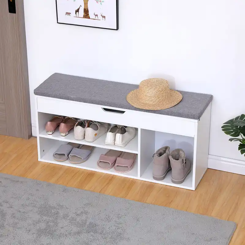 Zapatero blanco ALAN con tres compartimentos - Muebles