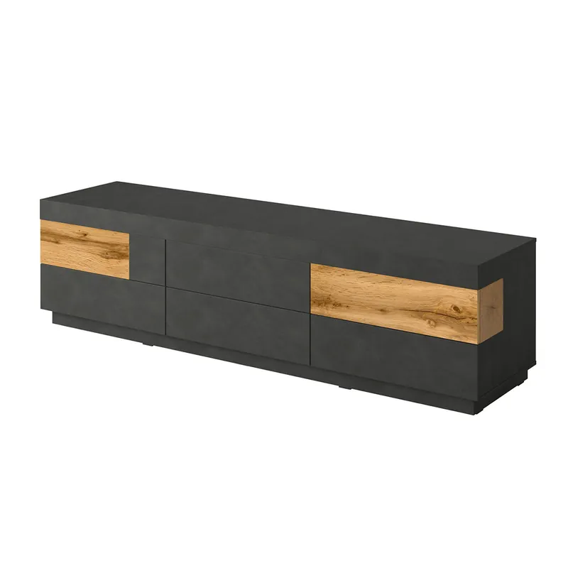 Mueble TV 6 cajones 206 cm Andrea Blanco y Madera - Muebles