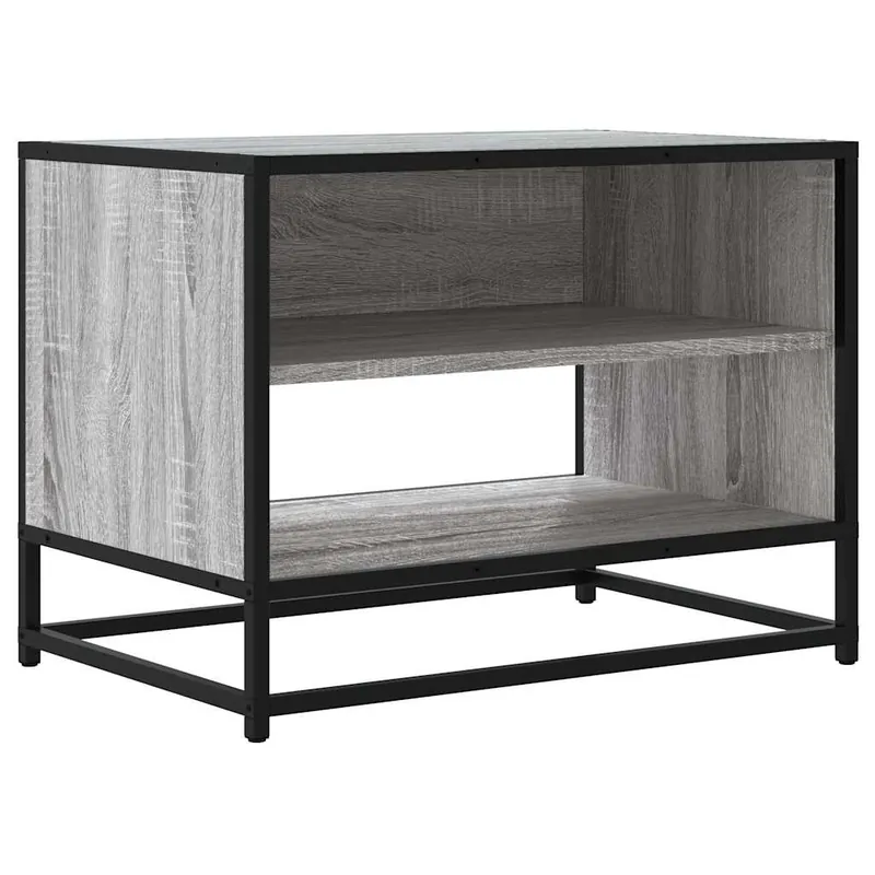 Mueble TV metal y madera ingeniería roble Sonoma 61x40x46 cm - Muebles