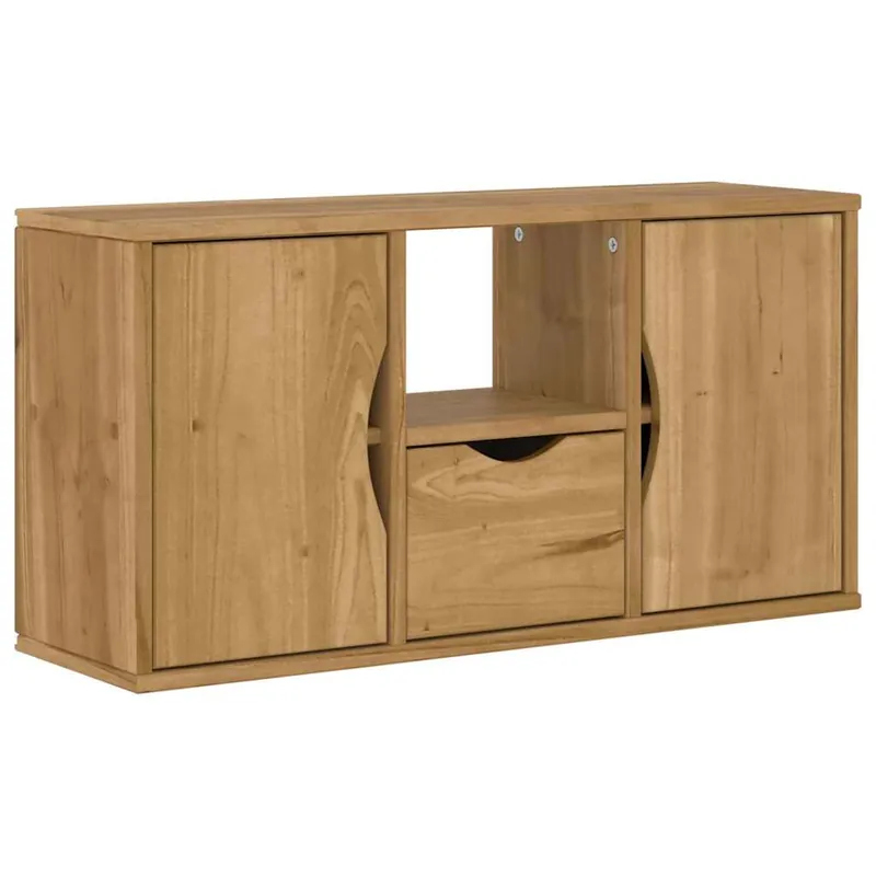 Mueble para TV con cajón ODDA blanco 79x24x40 cm madera pino - Muebles