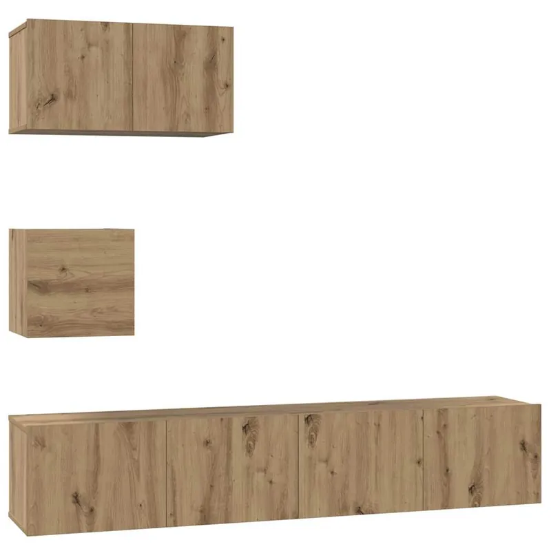 Mueble de TV de Pared 4 pcs Madera vieja 80 x 30 x 30.5 cm - Muebles