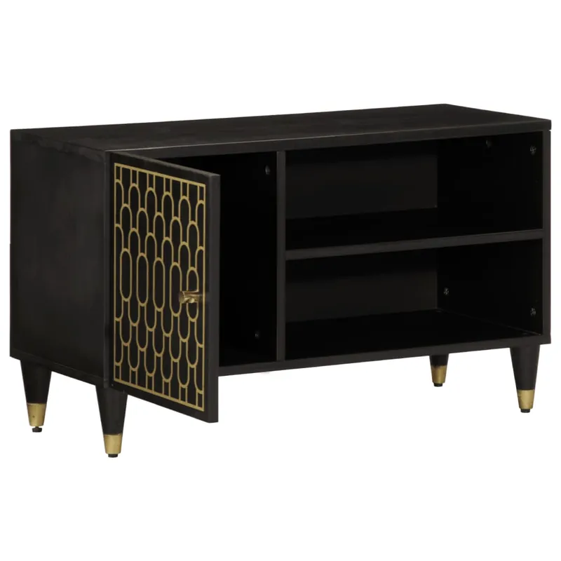 Mueble de TV madera maciza de mango 80x31,5x46 cm - Muebles