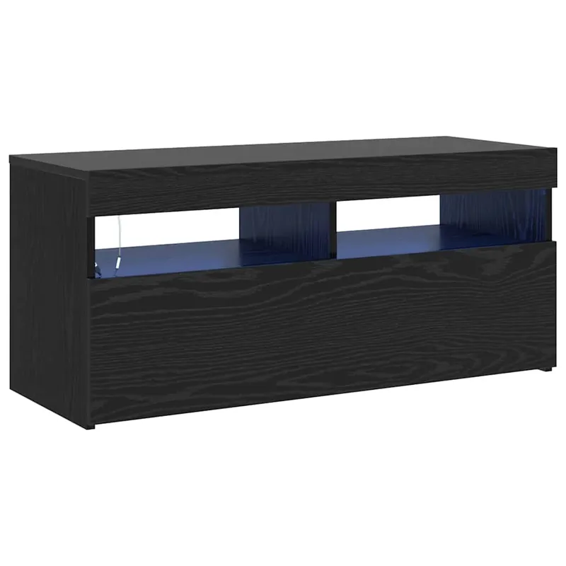 Gabinete de TV Negro 90 x 35 x 40 cm Madera contrachapada - Muebles
