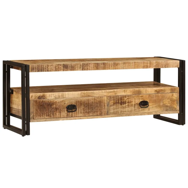 Mueble TV buffet TV diseño práctico 120 cm madera maciza de mango 2502063 - Muebles