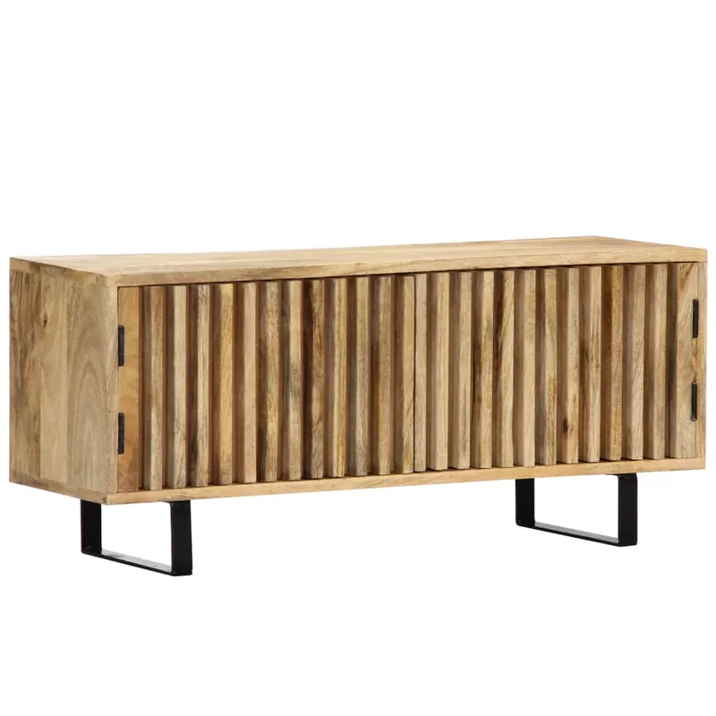 Mueble TV Buffet TV diseño práctico 90 cm madera maciza de mango 2502020 - Muebles