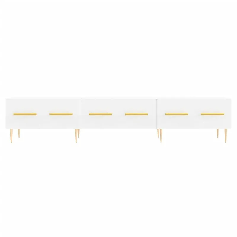 Mueble TV Cristina 3 cajones + tiradores blanco 30x150x36 cm - Muebles