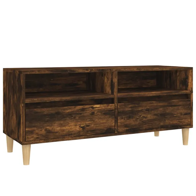 Mueble TV - Mesa de TV madera contrachapada roble ahumado 100x34,5x44,5cm