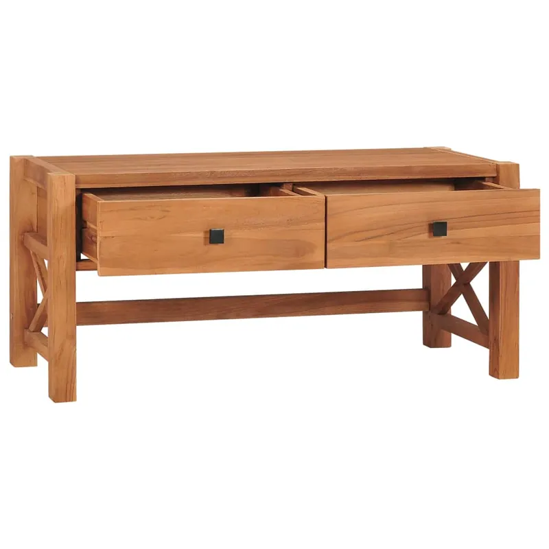 Mueble TV - Mesa de TV de madera de teca 100x40x45 cm