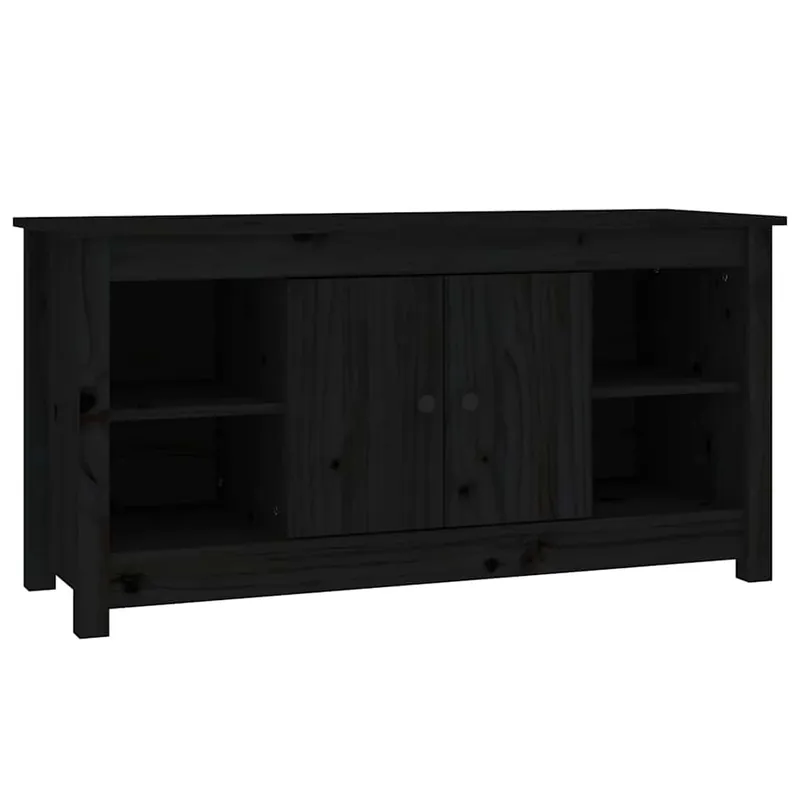 Mueble TV - Mesa de TV de madera maciza de pino gris 103x36,5x52 cm