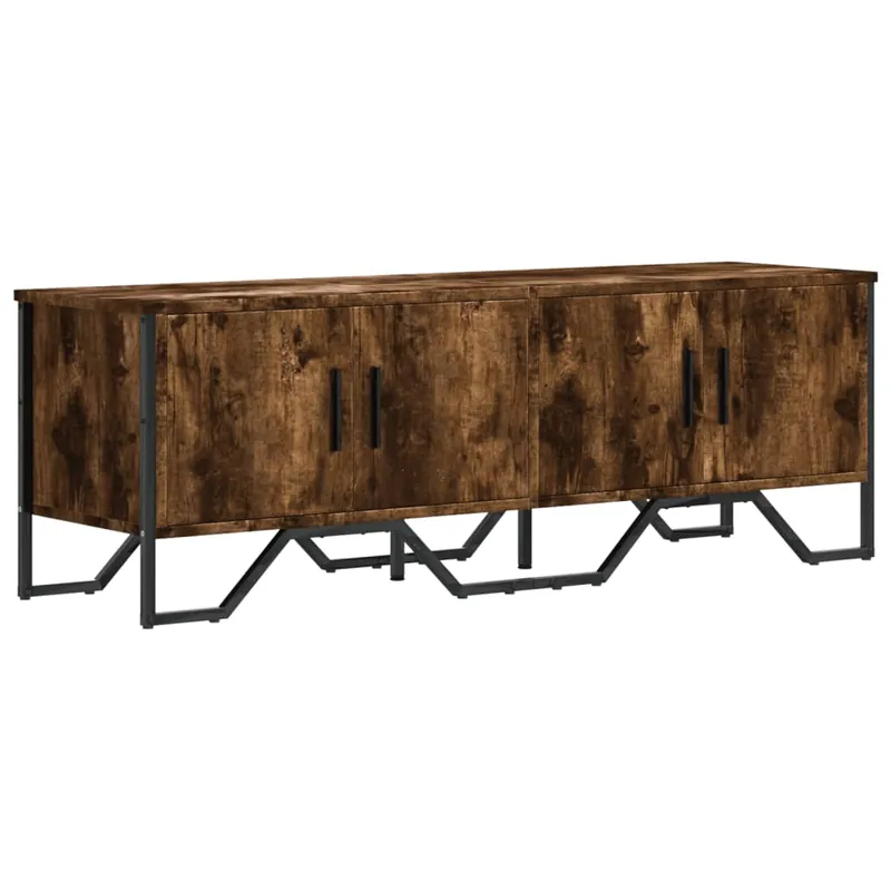 Mueble TV - Mesa de TV madera de ingeniería roble ahumado 122x34x41 cm