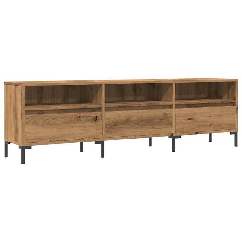 Mueble TV - Mesa de TV madera contrachapada gris hormigón 150x30x44,5 cm