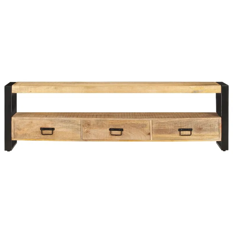Mueble TV - Mesa de TV madera maciza de mango 150x30x45 cm