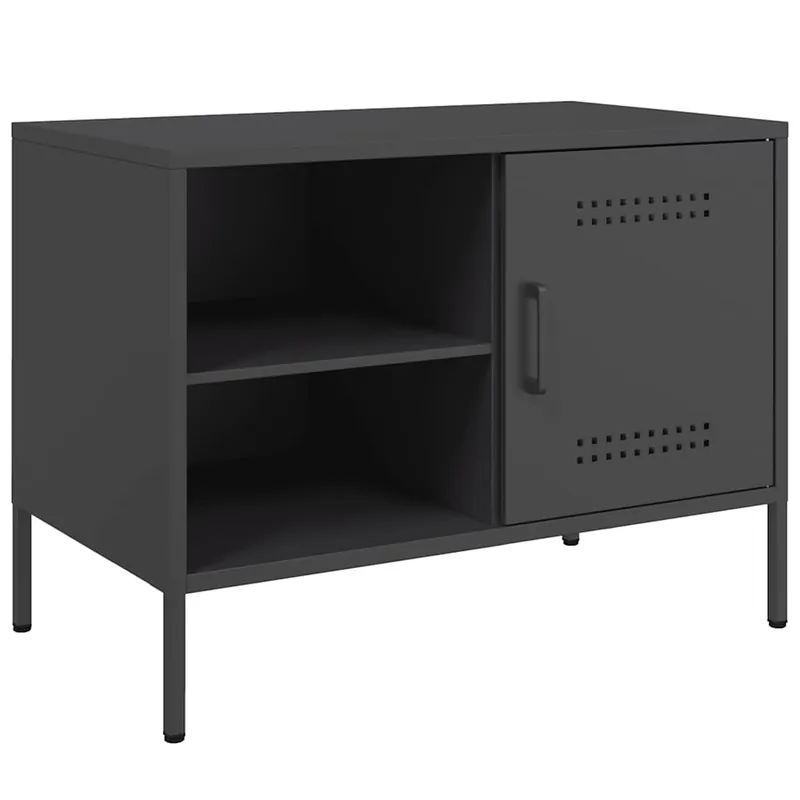 Mueble TV - Mesa de TV acero negro 68x39x50,5 cm