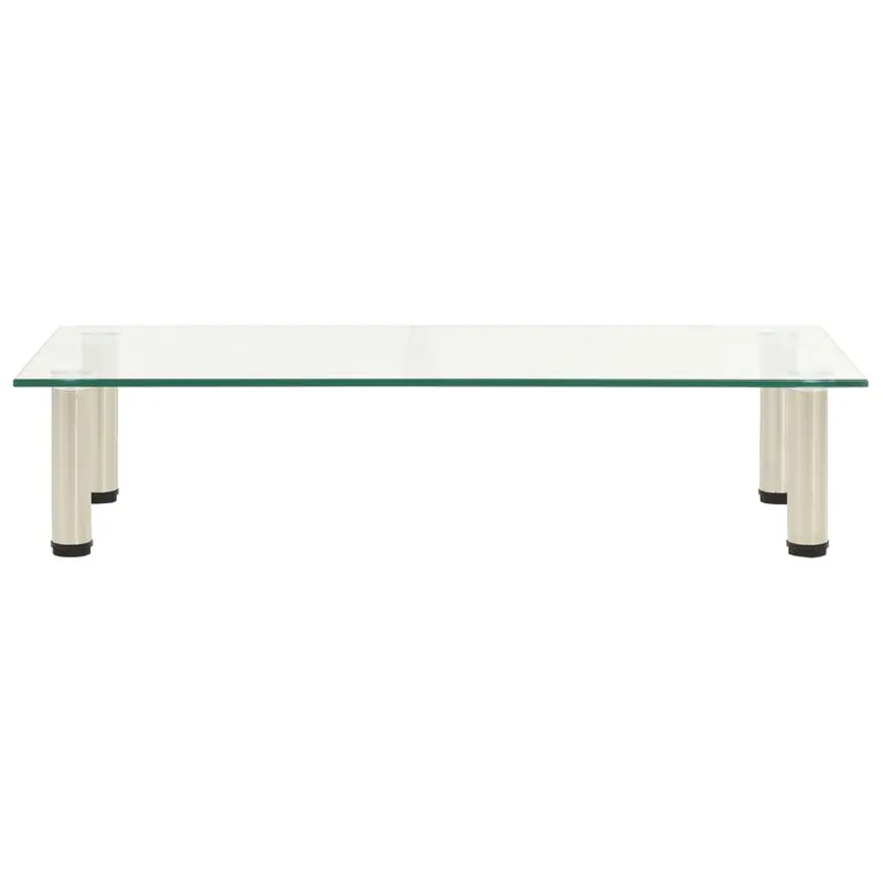 Mueble TV - Mesa de TV de vidrio templado transparente 80x35x17 cm