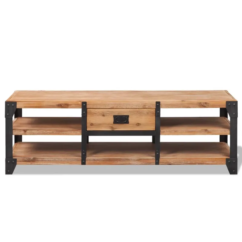 Mueble TV - Mesa de TV madera maciza de acacia 140x40x45 cm