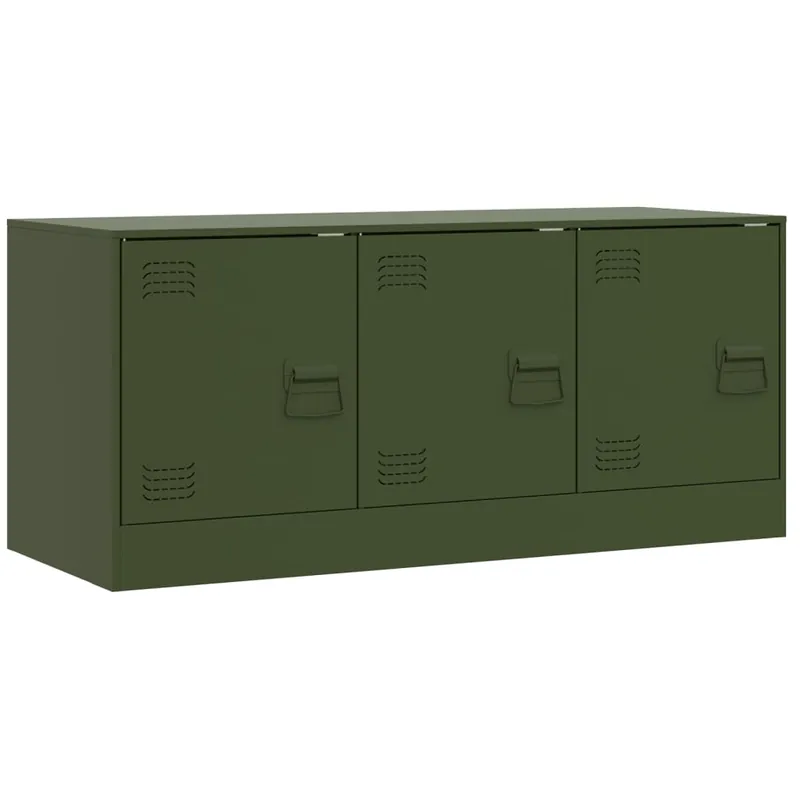 Mueble TV - Mesa de TV de acero verde oliva 99x39x44 cm