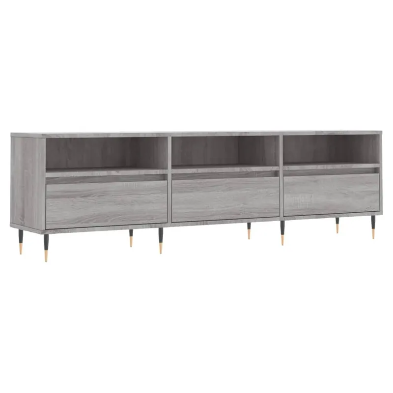 Mueble TV - Mesa de TV madera contrachapada gris Sonoma 150x30x44,5 cm