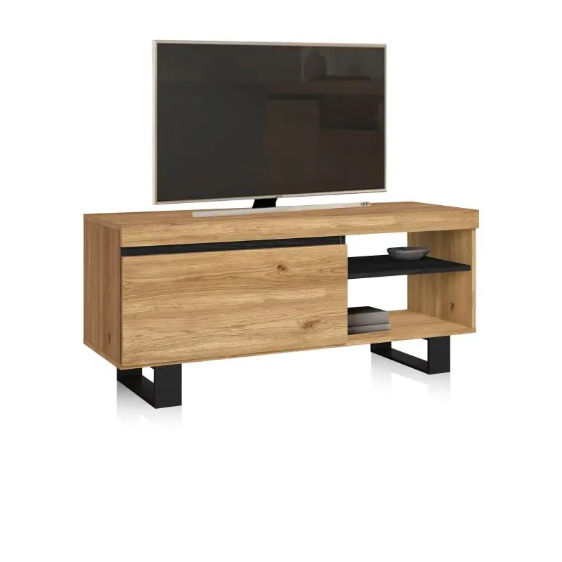 Mueble TV con almacenamiento en roble nude y ceniza 120 cm Ebos UP Roble Nude - Ceniza 120 x 53 x 40 cm