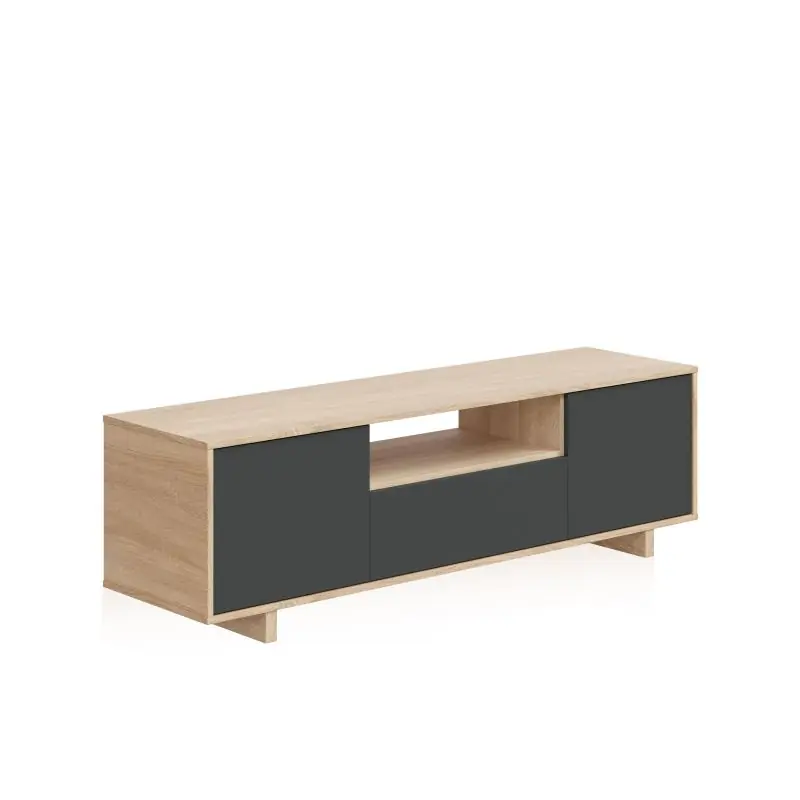 Mueble TV Lino Roble Canadian - Antracita 150 x 47 x 41 cm