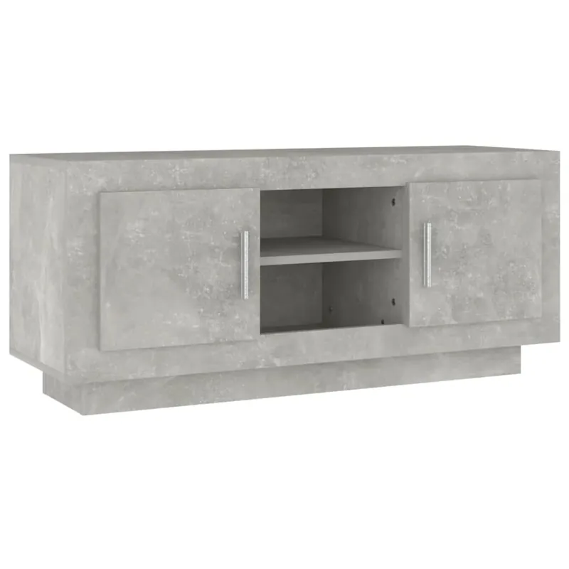 Mueble TV - Mesa de TV madera contrachapada gris hormigón 102x35x45 cm