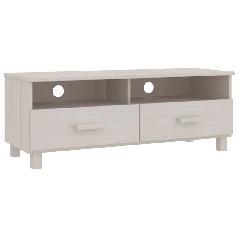 Mueble TV - Mesa de TV HAMAR madera maciza de pino blanco 106x40x40 cm