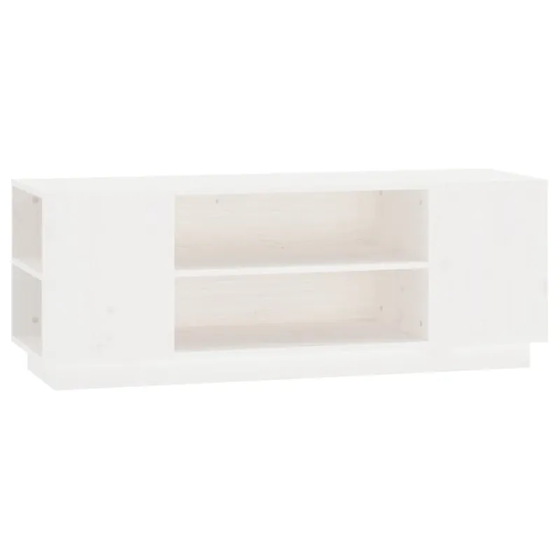 Mueble TV - Mesa de TV madera maciza de pino marrón miel 110x35x40,5 cm