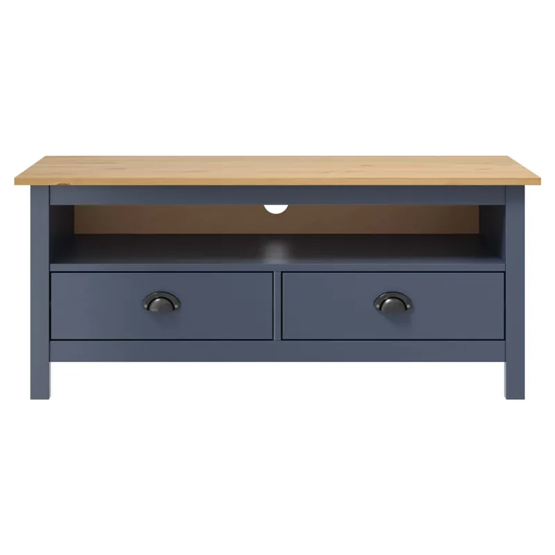 Mueble TV - Mesa de TV Hill madera maciza de pino blanco 110x40x47 cm