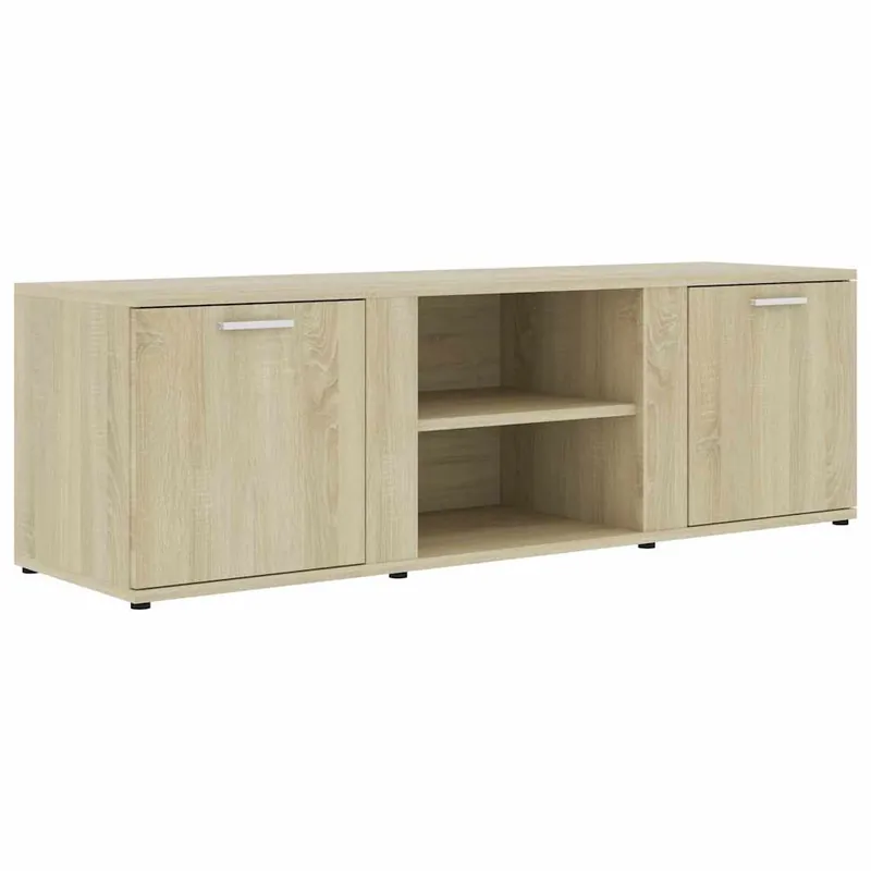 Mueble TV - Mesa de TV madera contrachapada gris hormigón 120x34x37 cm