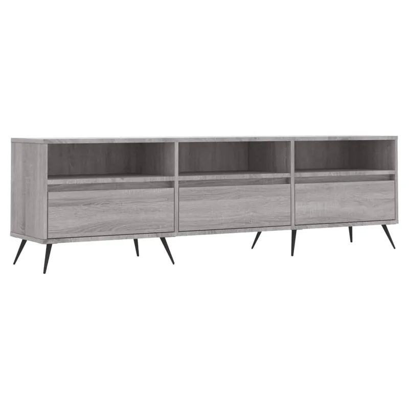 Mueble TV - Mesa de TV madera contrachapada blanco 150x30x44,5 cm