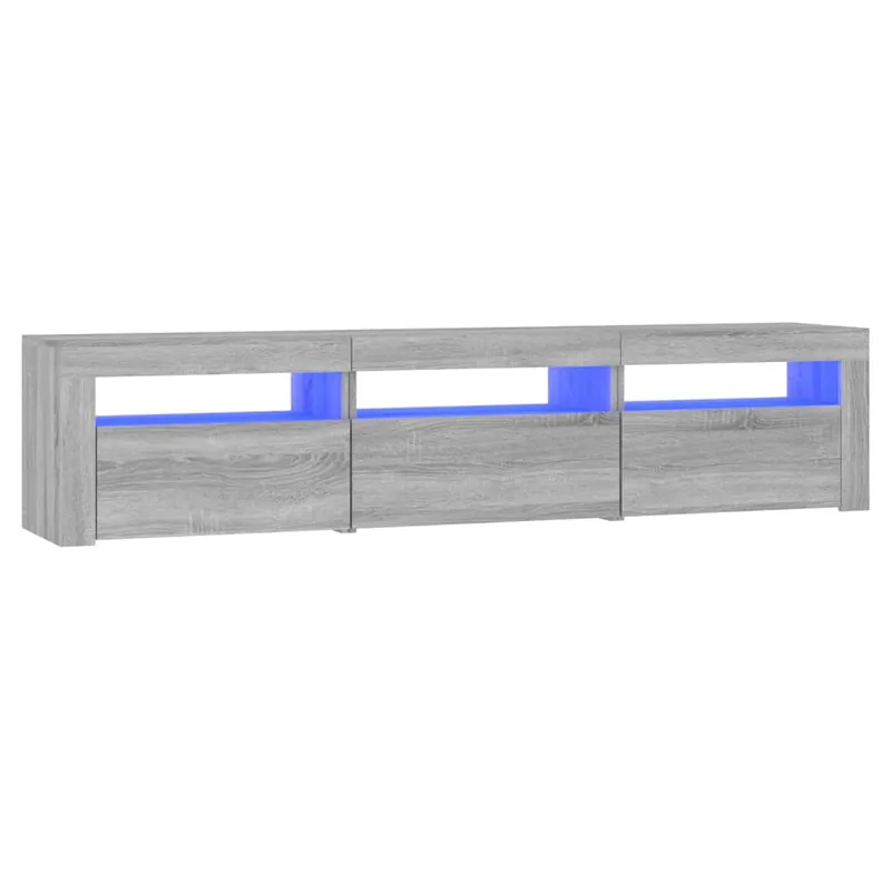 Mueble TV - Mesa de TV con luces LED gris hormigón 180x35x40 cm