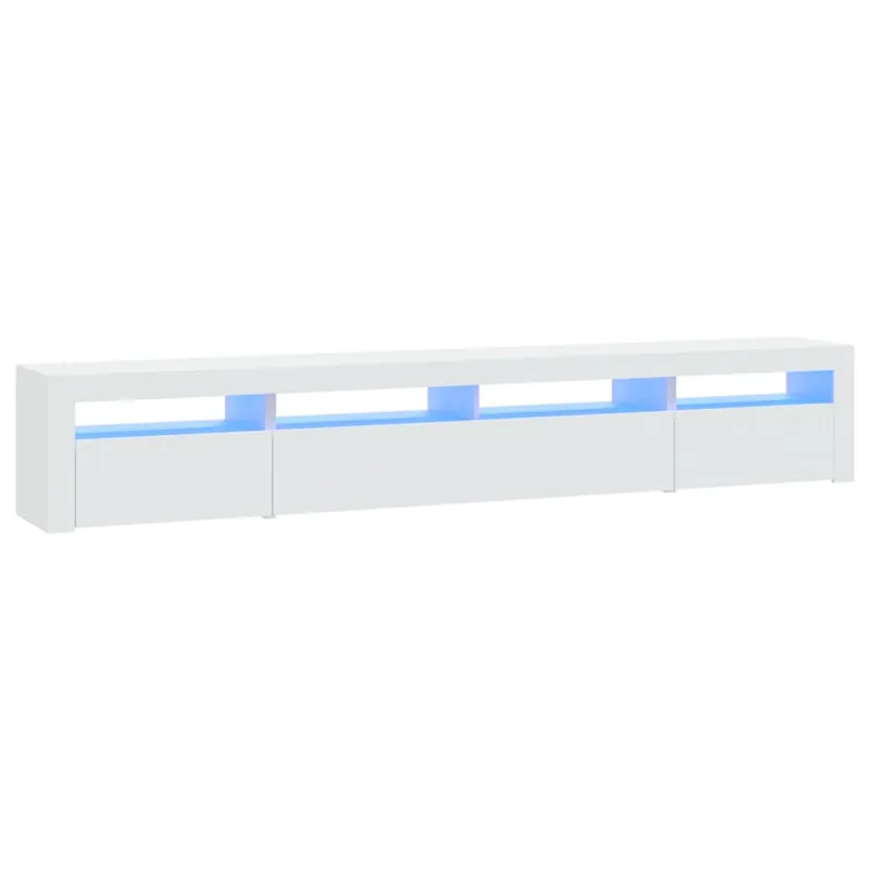 Mueble TV - Mesa de TV con luces LED gris hormigón 240x35x40 cm