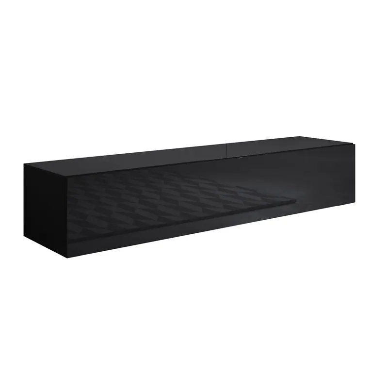 Mueble TV Salón comedor Negro 160x40x30 1 puerta Luke H2 Muebles Bonitos