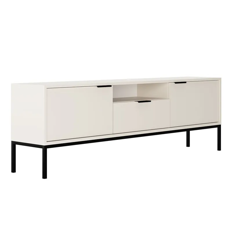 Mueble TV 175 cm Seattle Blanco Patas negras - Muebles