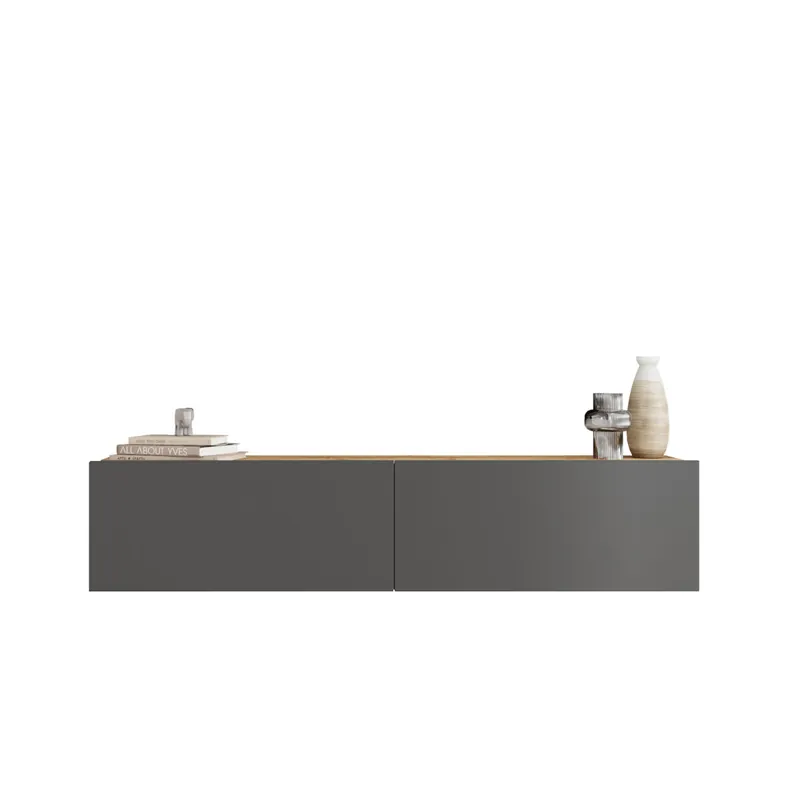Mueble tv 140cm WALLY pino y blanco - Muebles