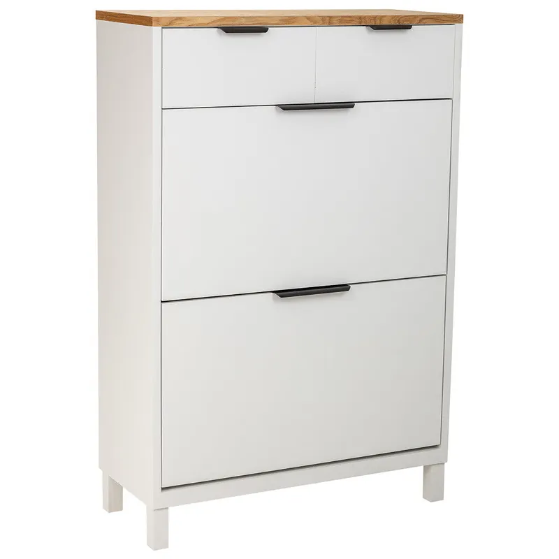 Mueble zapatero 2 cajones y 2 puertas 80x33x120,5h cm - Muebles