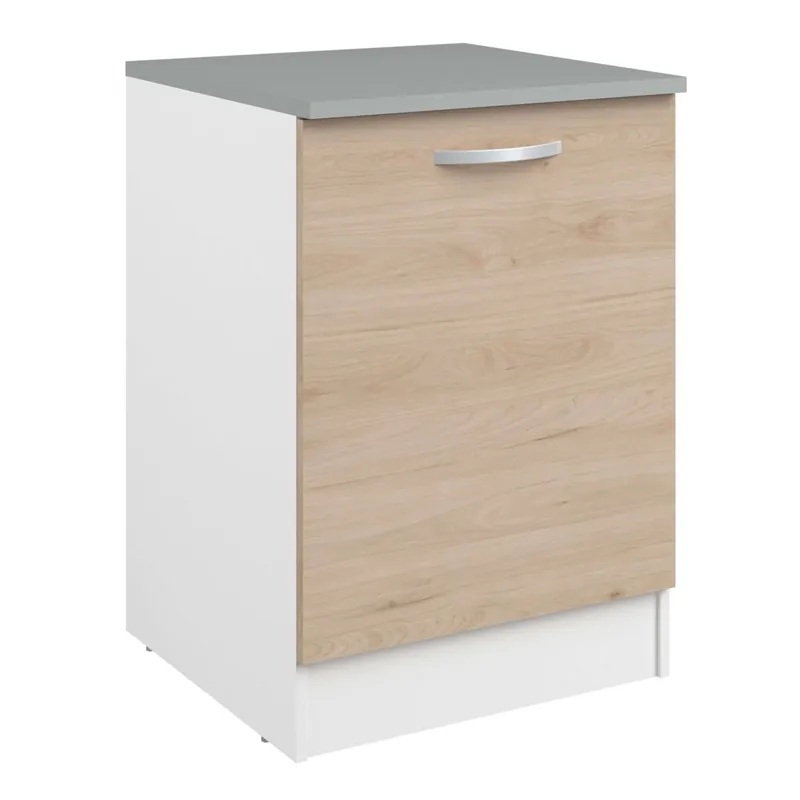Pack de Muebles de Cocina Eko Estilo Modular en Madera Claro-Blanco con 4 Módulos Altos y 5 Inferiores