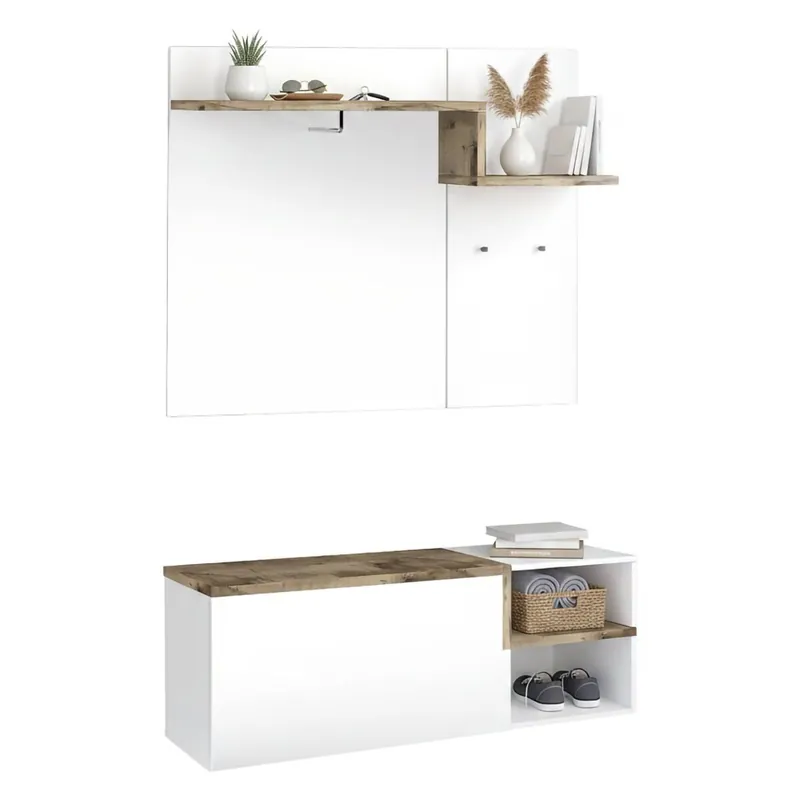 Mueble de Entrada 3 Estantes de Madera Nobilitada - Muebles
