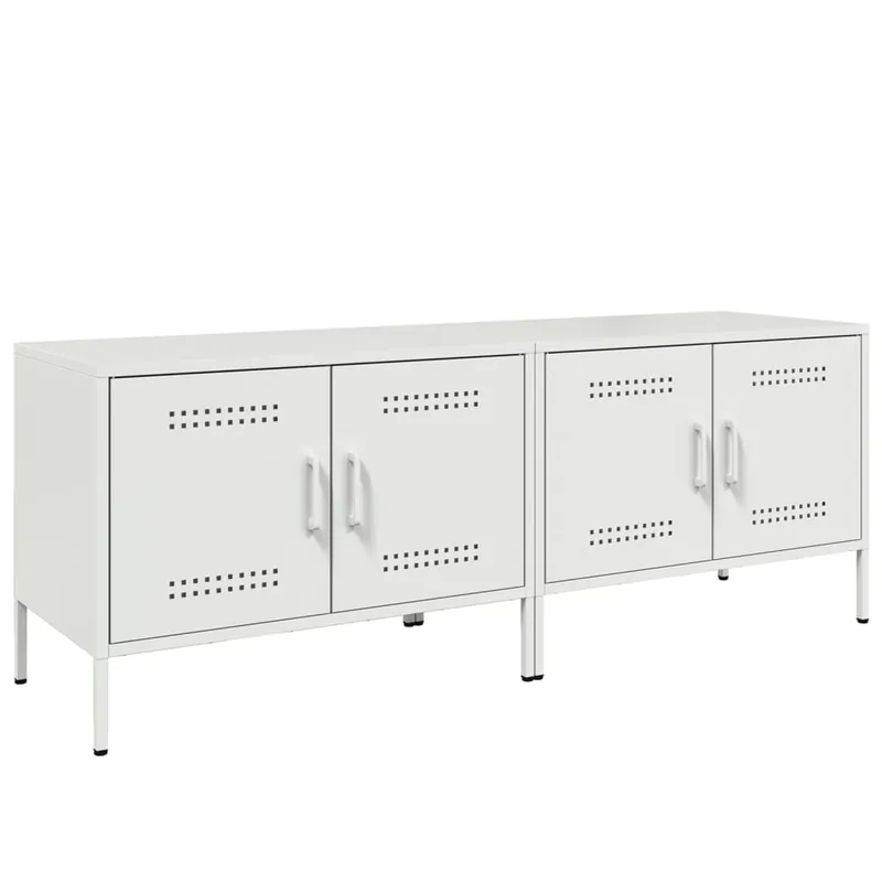 Muebles de TV - Mesas de TV 2 piezas acero blanco 68x39x50,5 cm