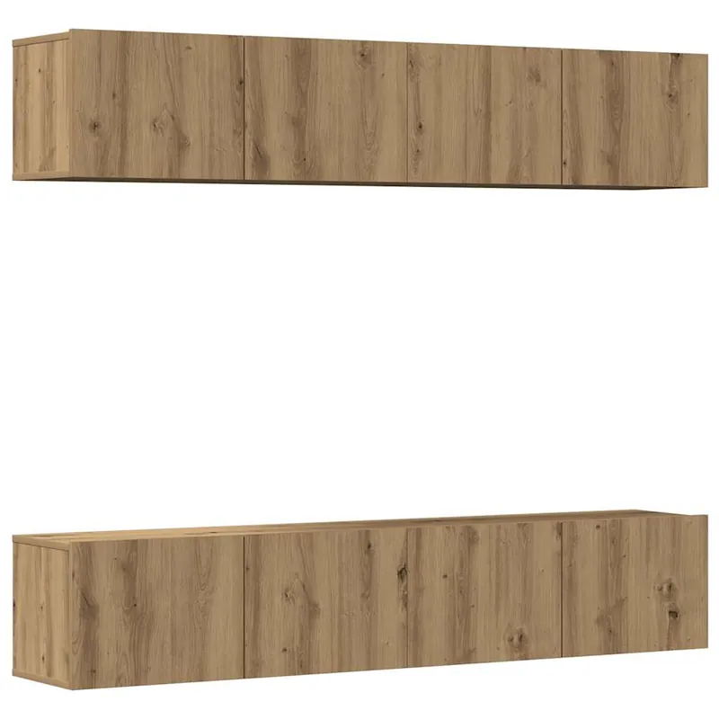 Muebles para TV - Mesas de TV 4 uds madera contrachapada blanco 80x30x30 cm