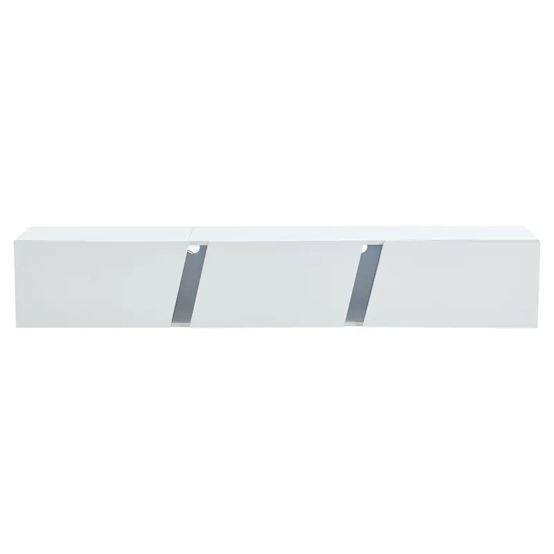 Mueble TV 180x35x30 cm - Lowboard con LED - Blanco