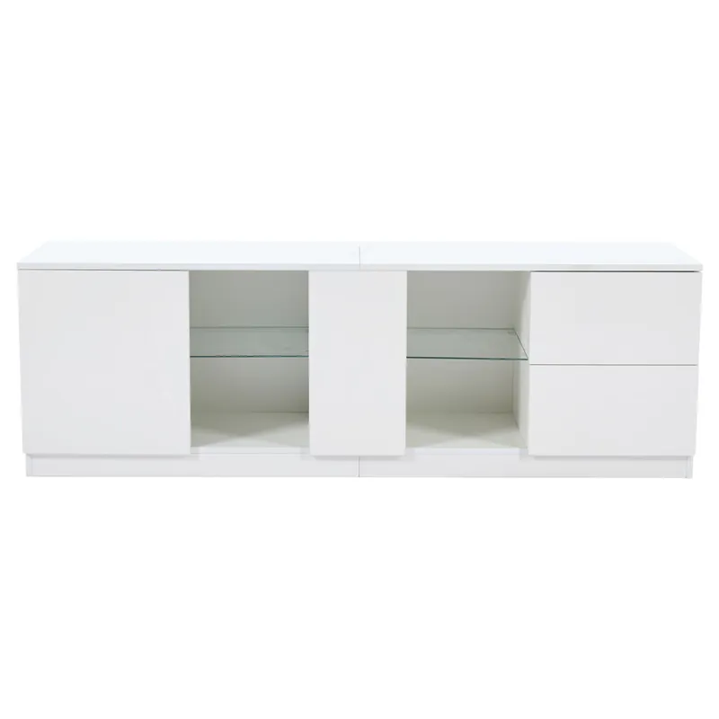 Mueble TV 160x40x52 cm - Kommode Hochglanz con LED - Blanco
